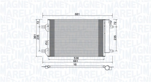 Condensator climatizare (cu uscator) potrivit FORD GALAXY I, GALAXY MK I; SEAT ALHAMBRA; VW SHARAN 1.8-2.8 03.95-03.10