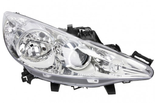 Far dreapta (H1/H7, reglaj electric, cu motoras, fundal cromat) PEUGEOT 207, 207 CC, 207 SW