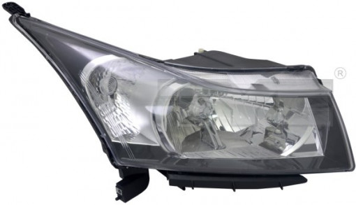 Far dreapta (H4, electric, cu motoras, fundal negru/insertii crom) CHEVROLET CRUZE