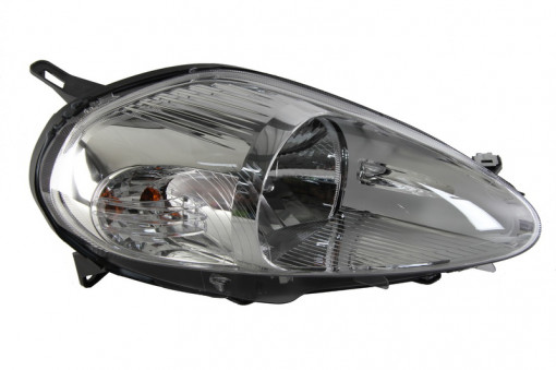 Far Dreapta (halogen, H4/W5W, electric, cu motor, culoare insertie: cromat, culoare semnalizator: transparent) potrivit ABARTH GRANDE PUNTO; FIAT GRANDE PUNTO -01.08