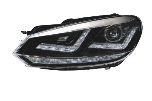 Far fata Dreapta/Stanga (xenon, D8S/LED, culoare insert: cromat, culoare semnalizator: galben) potrivit VW GOLF VI potrivit VW