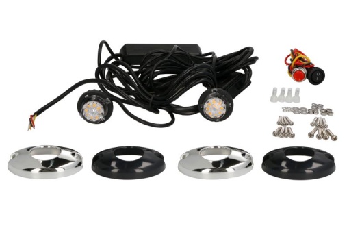 Girofar (portocaliu, 12/24V, LED, 12W, 2-puncte montare, numar programe: 3, 2 buc. set, lungime cablu; 0,4m)