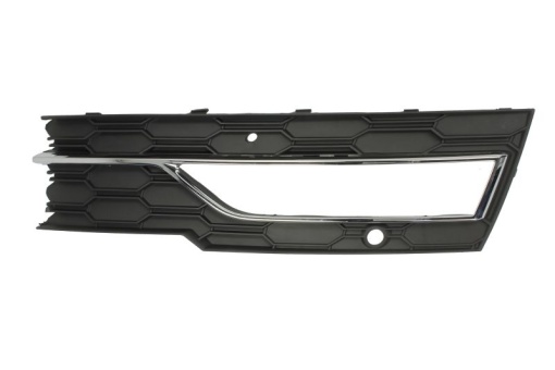 Grila ventilatie bara fata dreapta (cu orificii pentru sipci, cu orificii senzor parcare, plastic, negru) potrivit SKODA OCTAVIA IV 11.19-