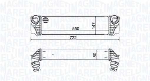 Intercooler potrivit BMW 5 (F10), 5 (F11), 5 GRAN TURISMO (F07), 7 (F01, F02, F03, F04) 2.0D-3.0H 02.08-02.17