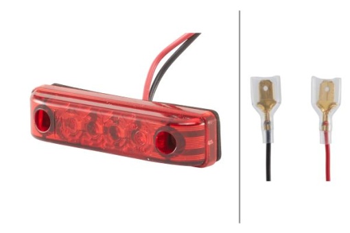 Lumina delimitare stanga/dreapta, rosu, LED, inaltime 16mm; latime 11mm; adancime 65mm, lungime cablu 150mm, 12V (IPIP67)