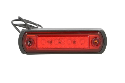 Lumina delimitare stanga/dreapta, rosu, LED, inaltime 31mm; latime 110mm; adancime 18,5mm lungime cablu 250mm, 12/24V
