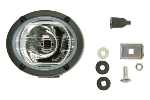 Lumina lucru (H3, 12/24V, 70W, lungime: 104mm, inaltime: 120mm, adancime: 100mm, carcasa din plastic; Conector AMP; montare laterala; Optica FF)