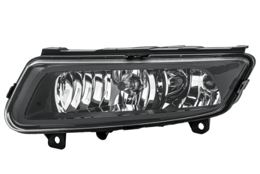 Proiector ceata Stanga (H8/P21W, cu lumini curbe; cu lumini de zi; Mod. BlueGT / GTI / R-Line; negru) potrivit VW POLO, POLO IV, POLO V 06.09-