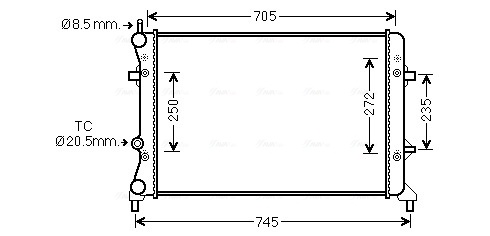 Radiator racire motor potrivit VW BEETLE, JETTA IV 1.6/2.0/2.5 04.10-07.19