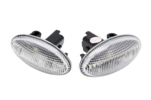 Set lumini semnalizare stanga/dreapta (transparent, LED, dinamic indicator) potrivit CITROEN C2, C3 I, C3 PLURIEL, C5 I, C5 II, XSARA, XSARA PICASSO, ZX; PEUGEOT 107, 108, 206, 307, PARTNER TEPEE 1.0-3.0 07.92-