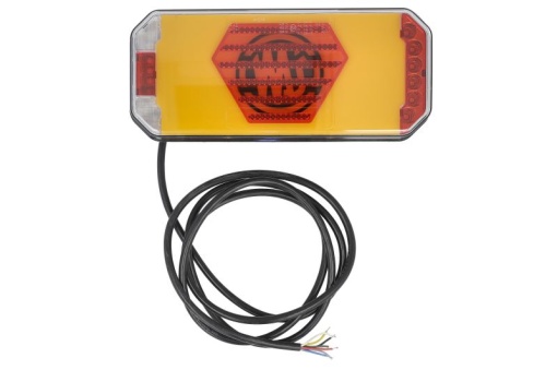 Stop spate dreapta (LED, 12/24V, cu intermitent, cu lumina de ceata, lumina de marșarier, cu lumina stop, lumini parcare, cu lumina placuta inmatriculare, reflector, indicator dinamic, lungimea cablu : 2m)