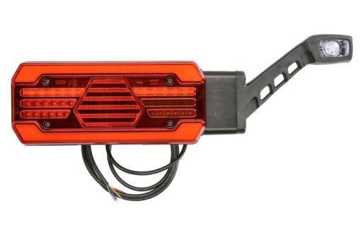 Stop spate dreapta (LED, 12/24V, cu intermitent, cu lumina de ceata, lumina de marșarier, cu lumina stop, lumini parcare, reflector, cu lampă cu braț prelungit, indicator dinamic, lungimea cablu : 2m)