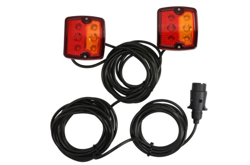 Stop spate stanga/dreapta (LED, 12/24V, lungime cablu: 12m, cu intermitent, cu stop, lumina de parcare, magnet-mountable)