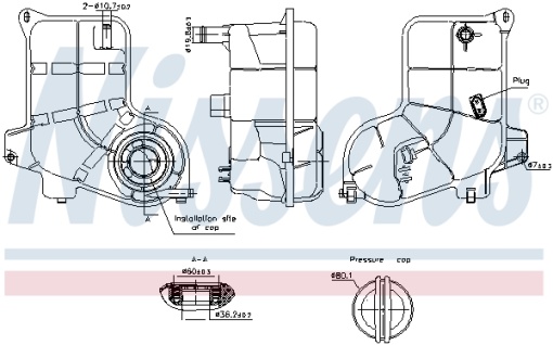 Vas expansiune racire (cu senzor nivel) potrivit AUDI A6 C5 07.97-01.05