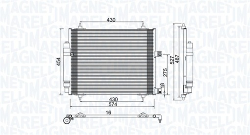 Condensator climatizare (cu uscator) potrivit CITROEN C8, JUMPY II; FIAT ULYSSE; LANCIA PHEDRA; PEUGEOT 807, EXPERT, EXPERT TEPEE 2.0-2.2D 06.02-