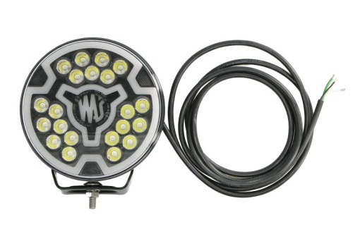 Far universal stanga/dreapta (faza lunga, LED, 12/24V, inaltime 194mm, diametru 179mm, adancime: 78mm, transparent, aluminiu, negru, lumini pozitie, lungime cablu: 300mm)