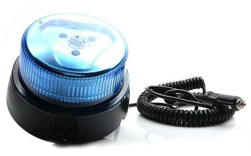Girofar (albastru, LED, fixare magnetica, un program; priza spirală, lungime cablu; 3m)