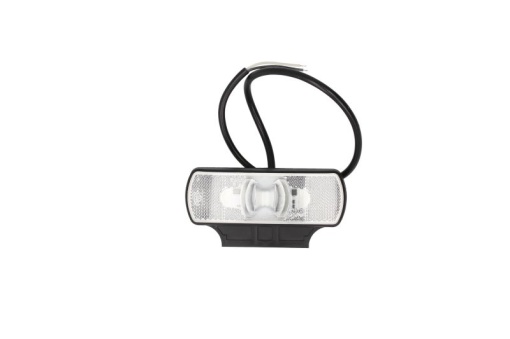 Lumini clarificare stanga/dreapta, alb, LED, inaltime 44mm; latime 122mm; adancime 16mm, în relief, lungime cablu 500mm, cu cuier, 12/24V (cu reflector)