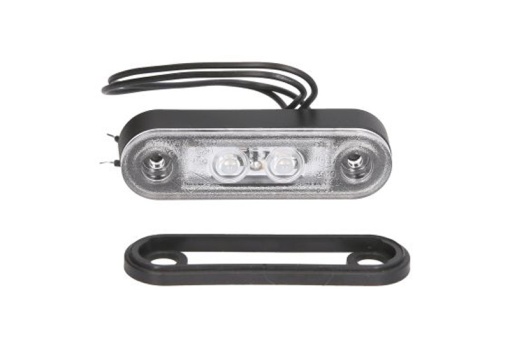 Lumini clarificare stanga/dreapta, forma: oval, rosu, LED, inaltime 22,8mm; latime 79,5mm; adancime 13mm, suprafata, lungime cablu 300mm, 12/24V (in orificiu 44x17mm; oval cu saiba HOR 72; transparent lampshade)