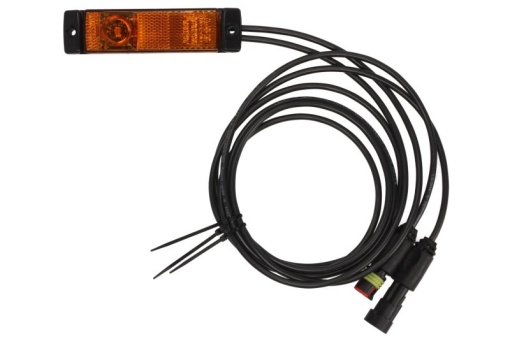 Lumini clarificare stanga/dreapta, galben, LED, inaltime 32mm; latime 114mm; adancime 32mm, surub/fixare orizontala, lungime cablu 1500mm, 24V (cu un dop; cu priza, conector: SUPERSEAL 2PIN, IP6K9K)
