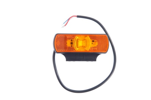 Lumini clarificare stanga/dreapta, portocaliu, LED, inaltime 44mm; latime 122mm; adancime 19mm, suprafata, lungime cablu 500mm, cu cuier, 12/24V (cu functie de semnalizator lateral; cu reflector)
