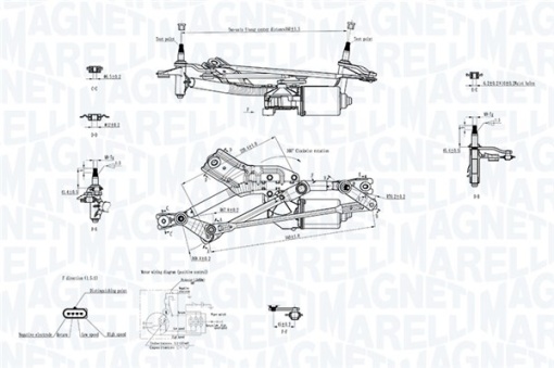 Mecanism stergator parbriz potrivit ABARTH GRANDE PUNTO, PUNTO; FIAT GRANDE PUNTO, LINEA, PUNTO, PUNTO EVO, PUNTO EVO/HATCHBACK, PUNTO/HATCHBACK 06.05-