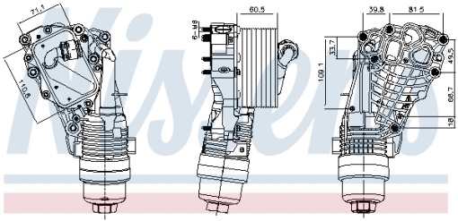 Radiator ulei (cu carcasa filtru ulei) potrivit BMW 1 (F40), 2 (F45), 2 GRAN COUPE (F44), 2 GRAN TOURER (F46), 2 GRAN TOURER VAN (F46), X1 (F48), X2 (F39); MINI (F55), (F56), (F57) 1.2-2.0D 09.13-