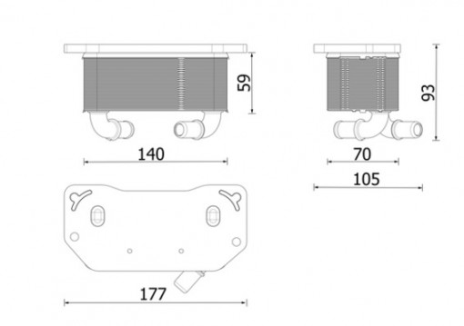 Radiator ulei potrivit VOLVO S90 II, V90 II, XC60 II, XC90 II 2.0/2.0D 09.14-