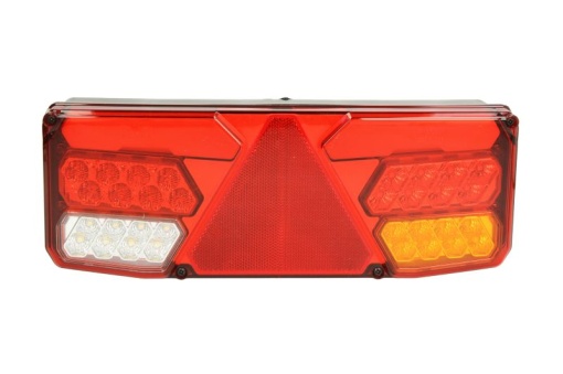 Stop spate dreapta (LED, 24V, cu intermitent, cu far de ceață, lumina de marșarier, cu stop, lumină de parcare, reflector triunghiular, cu un rezistor de sarcină indicator; cu sarcina la lumina de frana)