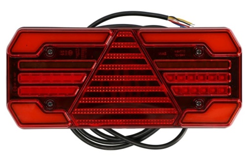Stop spate stanga (LED, 12/24V, cu intermitent, cu far ceață, lumina de marșarier, cu stop, lumină de parcare, reflector triunghiular, semnalizator dinamic, lungime cablu: 2m)