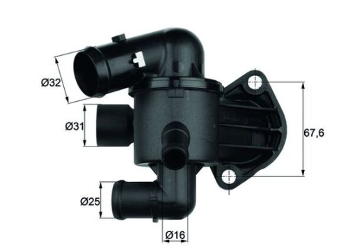 Termostat lichid racire (87°C, in carcasa) potrivit AUDI A3, TT; SKODA OCTAVIA II, SUPERB II, YETI; VW BEETLE, EOS, GOLF PLUS V, GOLF VI, JETTA III, JETTA IV 1.4-2.5 05.03-12.20