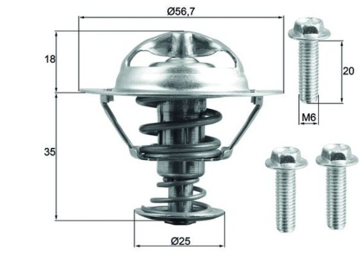 Termostat lichid racire (90°C) potrivit VOLVO C30, C70 II, S40 II, S60 II, S80 II, V40, V50, V60 I, V70 III, XC70 II, XC90 I; FORD FOCUS II, KUGA I, MONDEO IV, S-MAX 2.0-2.9 10.02-12.18