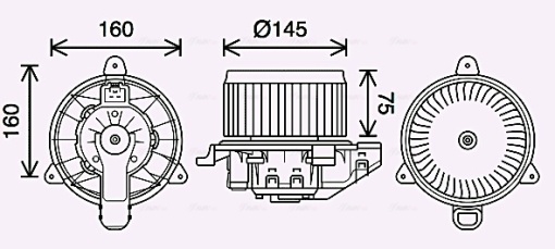 Ventilator habitaclu potrivit FORD B-MAX, ECOSPORT, FIESTA VII, KA+ III, PUMA, TOURNEO COURIER B460, TRANSIT COURIER B460, TRANSIT COURIER B460/MINIVAN 1.0-2.0 08.12-