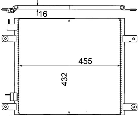 Condensator A/C 467x437x16 potrivit DAF 65 CF, 75 CF, 85 CF, CF 65, CF 75, CF 85 02.98-12.20