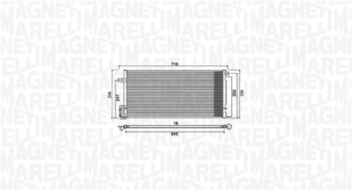 Condensator climatizare (cu uscator) potrivit ABARTH GRANDE PUNTO, PUNTO, PUNTO EVO; ALFA ROMEO GIULIETTA, GIULIETTA/HATCHBACK, MITO; FIAT BRAVO, BRAVO II, GRANDE PUNTO, PUNTO, PUNTO EVO 0.9-2.0D 06.05-