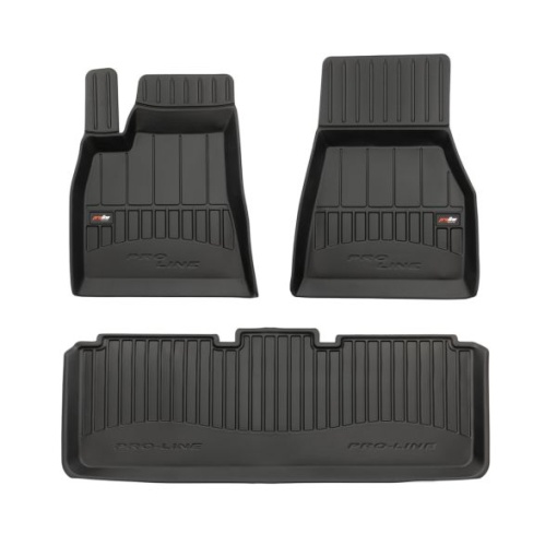 Covoras podea cauciuc FROGUM TPE, 3 buc proLine 3D, fata/spate, set, culoare negru, potrivit TESLA MODEL S 09.12-, Saloon
