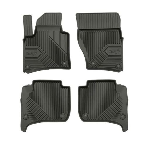 Covoras podea cauciuc FROGUM TPE, 4 buc. (lipici) No. 77, fata/spate, set, culoare negru, potrivit PORSCHE CAYENNE; VW TOUAREG 01.10-