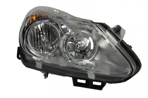 Far Dreapta (halogen, H1/H7/W5W, electric, cu motor, culoare insertie: cromat, culoare semnalizator: transparent) potrivit OPEL CORSA D, CORSA D/HATCHBACK -11.10