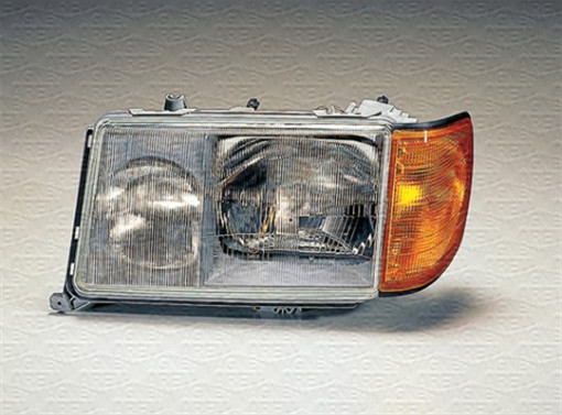 Far Stanga (halogen, H3/H4, pneumatic, culoare insertie: cromat, culoare semnalizator: portocaliu) potrivit MERCEDES 124 (A124), 124 (C124), 124 T-MODEL (S124), 124 (W124)
