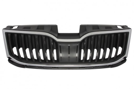 Grila radiator cu dunga, crom/negru potrivit SKODA OCTAVIA III 1.0-2.0D dupa 2012