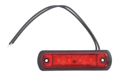 Lumina delimitare stanga/dreapta, rosu, LED, inaltime 31mm; latime 110mm; adancime 13mm lungime cablu 220mm, 12/24V
