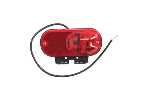 Lumini clarificare stanga/dreapta, rosu, LED, inaltime 73,5mm; latime 152mm; adancime 36mm, suprafata, lungime cablu 500mm, cu cuier, 12/24V (cu reflector)