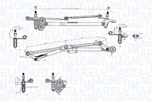Mecanism stergator parbriz (fara motor) potrivit BMW X5 (E70), X6 (E71, E72) 10.06-07.14