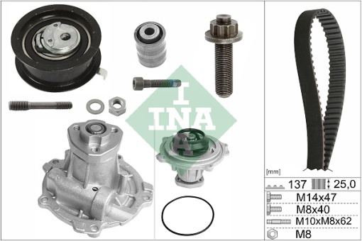 Set pompa apa + curea dintata potrivit AUDI A4 B5, A6 C5; VW GOLF III, PASSAT B3/B4, PASSAT B5, SHARAN, VENTO 1.9D/1.9DH 08.93-05.03