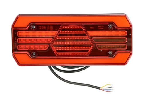 Stop spate dreapta (LED, 12/24V, cu intermitent, cu lumina de ceata, lumina de marșarier, cu lumina stop, lumini parcare, reflector, indicator dinamic, lungimea cablu : 2m)