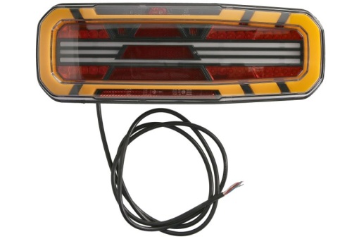 Stop spate dreapta (LED, 12/24V, cu intermitent, cu lumina de ceata, lumina de marșarier, cu lumina stop, lumini parcare, reflector triunghiular, lungimea cablu : 2m)