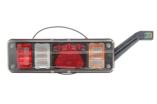 Stop spate dreapta (LED/P21W, 24V, cu intermitent, cu lumina de ceata, lumina de marșarier, cu lumina stop, lumini parcare, reflector triunghiular, lumina laterala, conector: 4x SuperSeal 2PIN/AMP DIN 7PIN Bayonet)