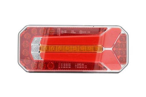 Stop spate stanga/dreapta W150DD (LED, 12/24V, cu intermitent, cu lumini ceata, cu stop, lumina de parcare, cu iluminare placuta, reflector, indicator dinamic, conector: WAS 7)