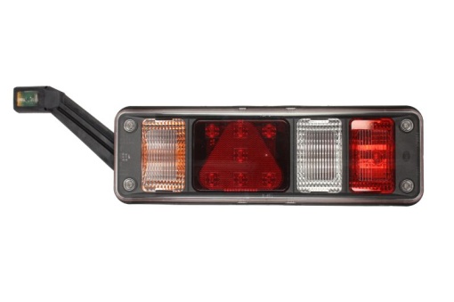Stop spate stanga EASYCONN I (LED, 24V, cu intermitent, cu lumina de ceata, lumina de marșarier, cu lumina stop, lumini parcare, reflector triunghiular, cu lampă cu braț prelungit, conector: 7PIN + 4x 2PIN)