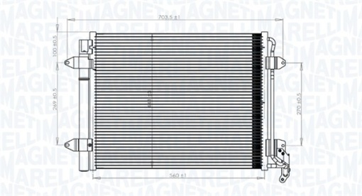 Condensator climatizare (cu uscator) potrivit VW TIGUAN 1.4/2.0/2.0D 09.07-07.18